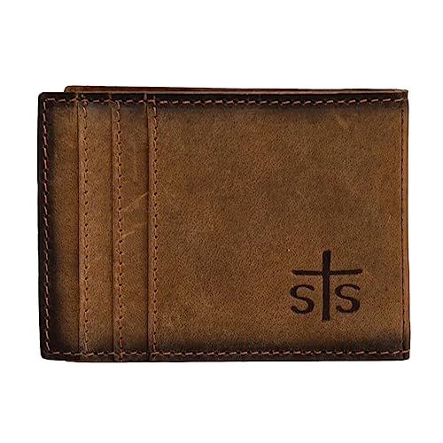 FOREMAN MONEY CLIP CARD WALLET by STS Ranchwear in Brown