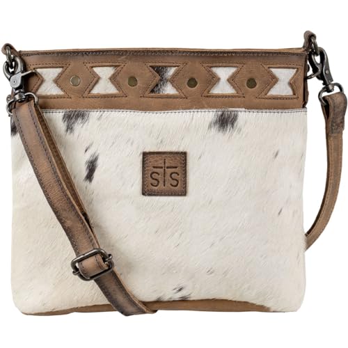 STS Roswell Cowhide Vivian Crossbody Bag (STS-32238) by STS Ranchwear in Vegan Tan