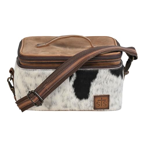 STS Cowhide Cosmetic Case Glamour Makeup Organizer, Color: Tornado/Cowhide (STS-30888) by STS Ranchwear in Brown