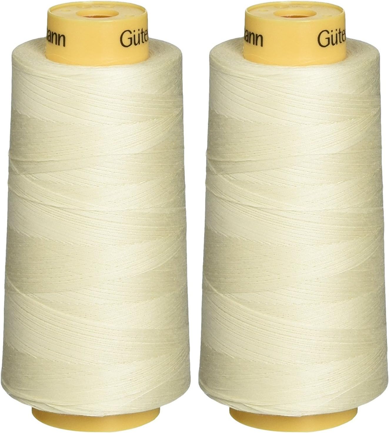 2-Pack - Gutermann Natural Cotton Thread Solids, 3281-Yard Each, Egg-White