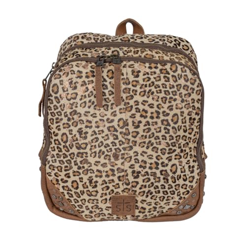 STS Ranchwear Womens Great Plains Mini Leopard Print/Brown Leather Backpack OS by STS Ranchwear in Leopard Print/Brown