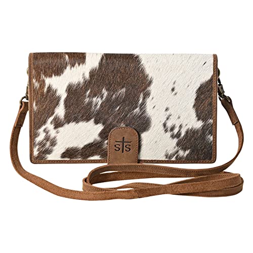 STS Ranchwear Women's Cowhide Yetzy Durable Compact Casual Leather Organizer with Removable Crossbody Strap by STS Ranchwear in Tornado/Cowhide