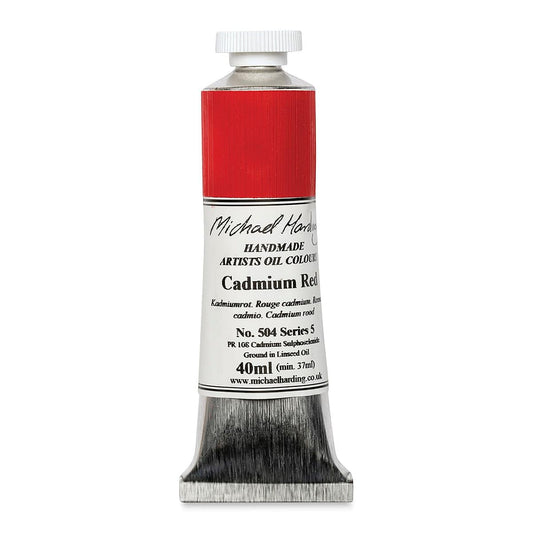 Michael Harding Artist Oil Colours, Cadmium Red, 40ml Tube, 50440 - Michael Harding art supplies product photo