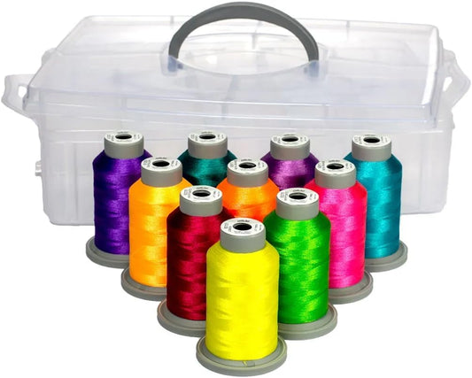 Glide Thread No 40 Sewing The Summer Collection - 10 Colors Set - 1,100yds Each - Trilobal Polyester Thread for Quilting, Embroidery, Sewing