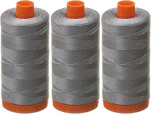 3-PACK - Aurifil Mako Cotton 50wt Thread Solid Grey 1422 Yard each