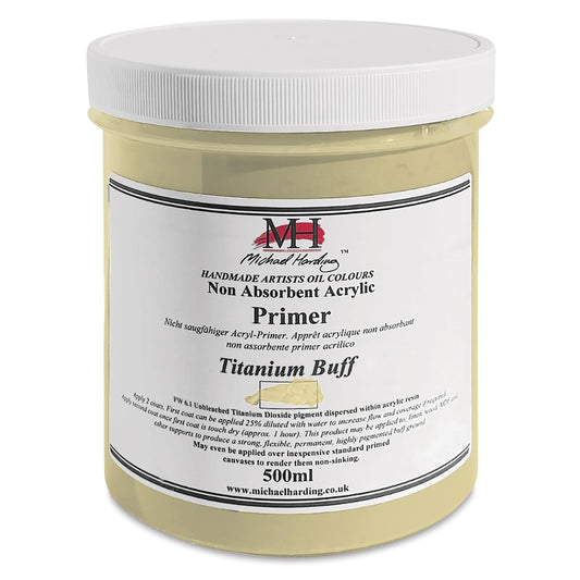 Michael Harding, Non-Absorbent Acrylic Primer, Titanium Buff, 500ml, NAAPTB5 - Michael Harding art supplies product photo