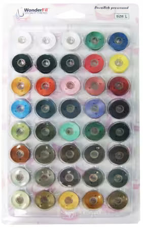 Wonderfil DecoBob Prewound Bobbins Size L - 12ct Master Set