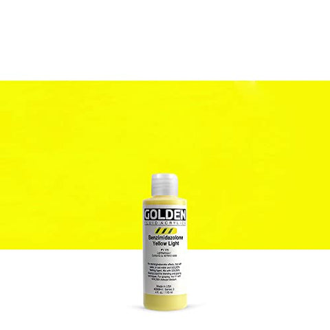 Golden Fluid Acrylic, 4 Ounce Bottle, Benzimidazolone Yellow Light (2009-4)