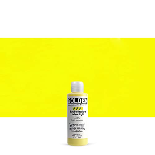 Golden Fluid Acrylic, 4 Ounce Bottle, Benzimidazolone Yellow Light (2009-4)