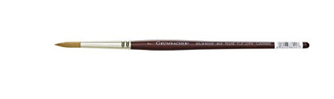 Grumbacher Goldenedge Golden Toray Round Watercolor Brush, Synthetic Bristles, Size 7 (4620.7)