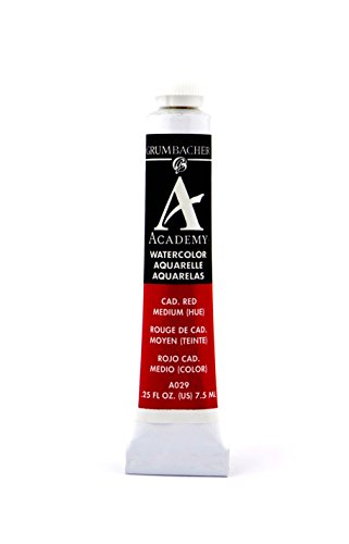 Grumbacher Academy Watercolor Paint, 7.5ml/0.25 Ounce, Cadmium Red Medium Hue (A029)