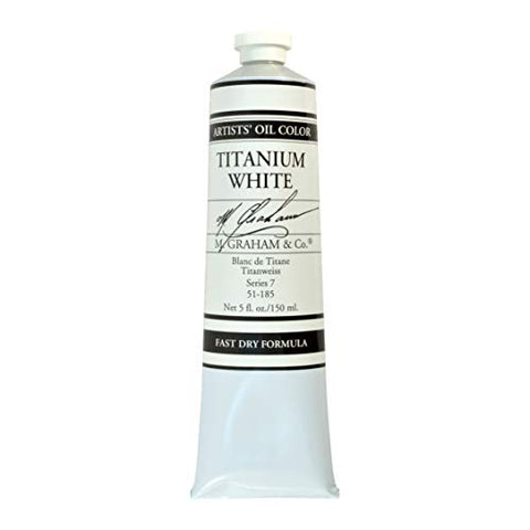 M. Graham & Co. Artist Oil Paint Titanium White Rapid Dry 5oz Tube