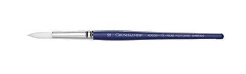 Grumbacher Academy Watercolor Round Brush, White Nylon Bristles, Size 12 (775.12)