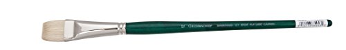 Grumbacher Gainsborough Bright Oil and Acrylic Brush, Hog Bristle, Size 12 (1271B.12)