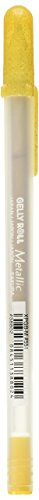 Sakura Color Products of America COLOR PROD AMERICA Gel Pen,Water/Fade Proof,1.0mm,Med. Line,Metallic Gold (SAK38802), Blue