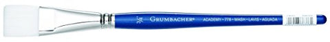 Grumbacher Academy Watercolor Wash Brush, White Nylon Bristles, 3/4