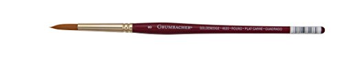 Grumbacher Goldenedge Golden Toray Round Watercolor Brush, Synthetic Bristles, Size 8 (4620.8)