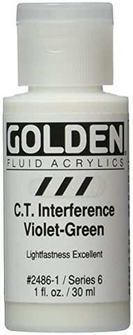 Golden Fluid Interference Acrylics - C.T. Interference Violet-Green - 1 oz Bottle