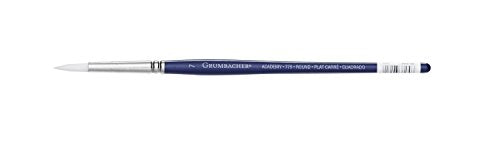 Grumbacher Academy Watercolor Round Brush, White Nylon Bristles, Size 7 (775.7)