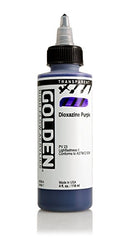 4oz. High Flow Acrylic Paint Color: Transparent Dioxazine Purple