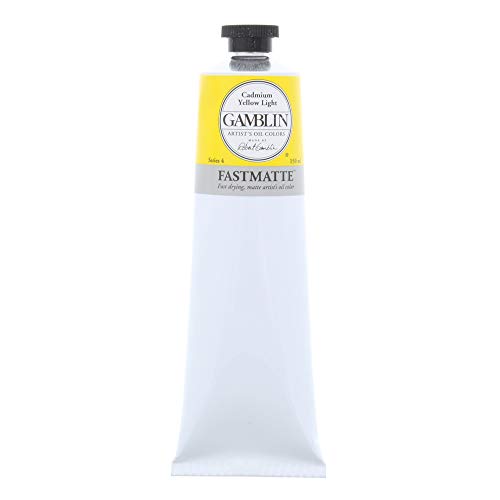 Gamblin Artist Paint, FastMatte Alkyd Colors, Fast Drying Oil Paint, Cadmium Yellow Light, 150ml Tube