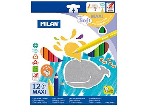 Milan Super Soft Wax Coloured Pencil (Pack of 12)