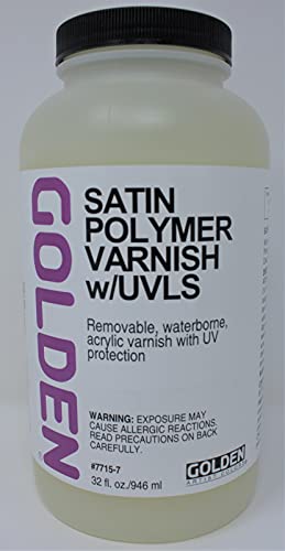 Golden Polymer Satin Varnish with UVLS - 32 oz Bottle