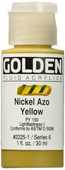 Golden Fluid Acrylic Paint 1 Ounce-Nickel AZO Yellow