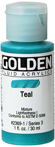 8 Oz Fluid Acrylic Color Paint Color: Teal