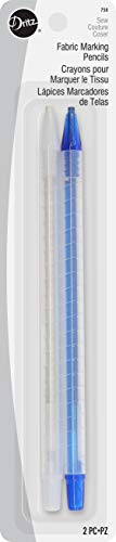 Dritz Fabric Marking Pencils, Water Soluble and Retractable, White & Blue