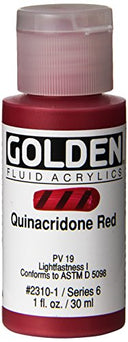 Golden Fluid Acrylic Paint 1 Ounce-Quinacridone Red