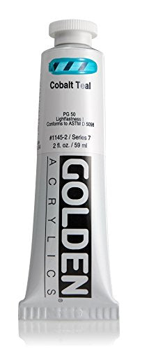 Golden Heavy Body Acrylic, 2 Ounce Tube, Cobalt Teal (1145-2)