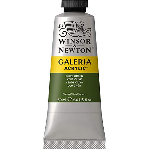 Winsor & Newton 2120447 Galeria Acrylic Paint, 60-ml Tube, Olive Green, 2 Fl Oz