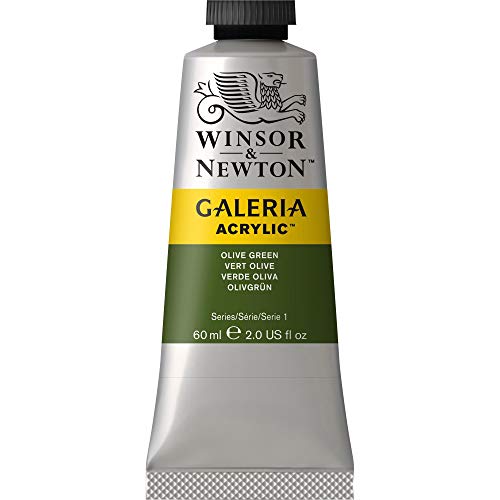 Winsor & Newton 2120447 Galeria Acrylic Paint, 60-ml Tube, Olive Green, 2 Fl Oz