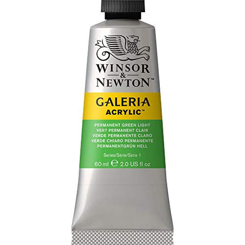 Winsor & Newton Galeria Acrylic Paint, 60-ml Tube, Permanent Green Light, 2 Fl Oz