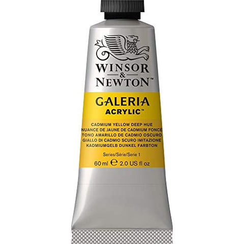 Winsor & Newton Galeria Acrylic Paint, 60-ml Tube, Cadmium Yellow Deep Hue, 2 Fl Oz