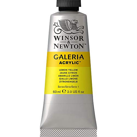 Winsor & Newton 2120346 Galeria Acrylic Paint, 60-ml Tube, Lemon Yellow, 2 Fl Oz