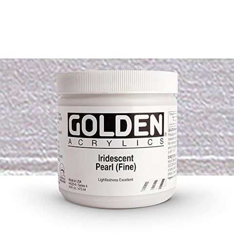 Golden Heavy Body Iridescent Acrylics - Iridescent Pearl Fine - 16oz Jar