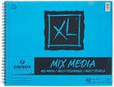 Canson XL Series Mix Paper Pad, Heavyweight, Fine Texture, Heavy Sizing for Wet and Dry Media, Side Wire Bound, 98 Pound, 14 x 17 in, 60 Sheets, 14