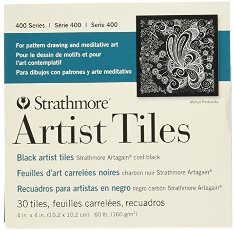 Strathmore STR-105-979 Artist Tiles Coal Black (30 Pack), 4 by 4