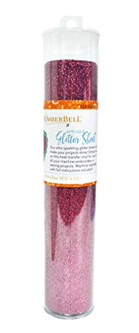 Kimberbell Applique Glitter - Pink KDKB148, 1PC, Size 19.5 in x7.5 in, Assorted Colors Available, Iron-Friendly, Pair with Bench Pillows & Featured Quilts