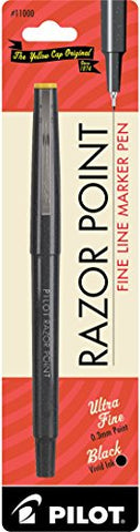 SLS ARTS PIL11000 Razor Point Marker Ex.Fine Blk Bsw 10Pp