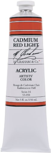 M. Graham & Co. 5-Ounce Tube Acrylic Paint, Cadmium Red Light