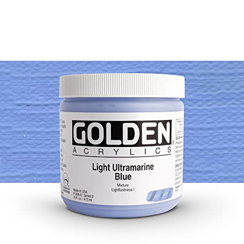 Golden Heavy Body Acrylic - Light Ultramarine Blue 16oz jar