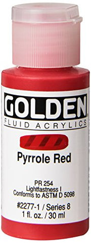 Golden Fluid Acrylics - Pyrrole Red - 1 oz Bottle