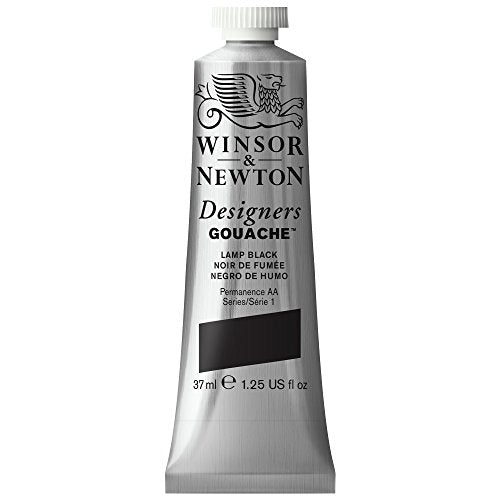 Winsor & Newton Designers Gouache Tube, 37ml, Lamp Black