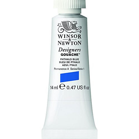 Winsor & Newton Designers Gouache Tube, 14ml, Phthalo Blue