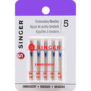 SINGER 04728 Universal Embroidery Sewing Machine Needles, Size 90/14, 5-Count , White