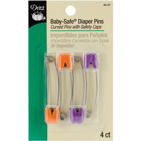 Dritz 46-67 Diaper Pins Pins, Baby Safe, Brights, (4-Count)