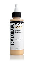 4oz. High Flow Acrylic Paint Color: Iridescent Gold